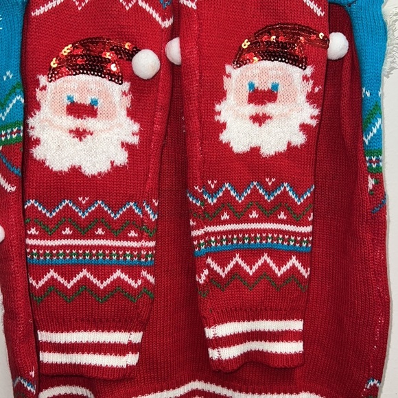 Holiday Tassel HO HO HO Ugly Christmas Party Pretty Santa Sweater - Picture 6 of 7